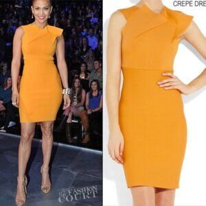 Straight off the runway-- Amazing Roland Mouret tangerine dress!  4